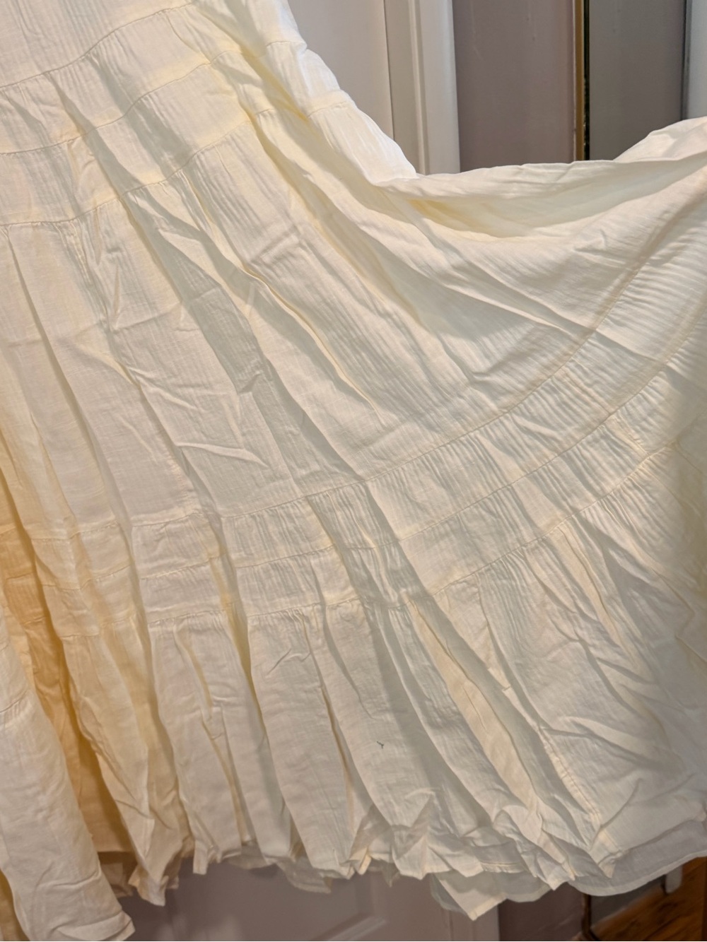 J. Crew Cream Airy gauze tiered maxi dress Cover Up Size L #314 - Picture 5 of 17